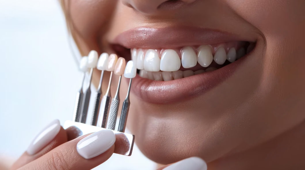 Голливудская улыбка с винирами до и после