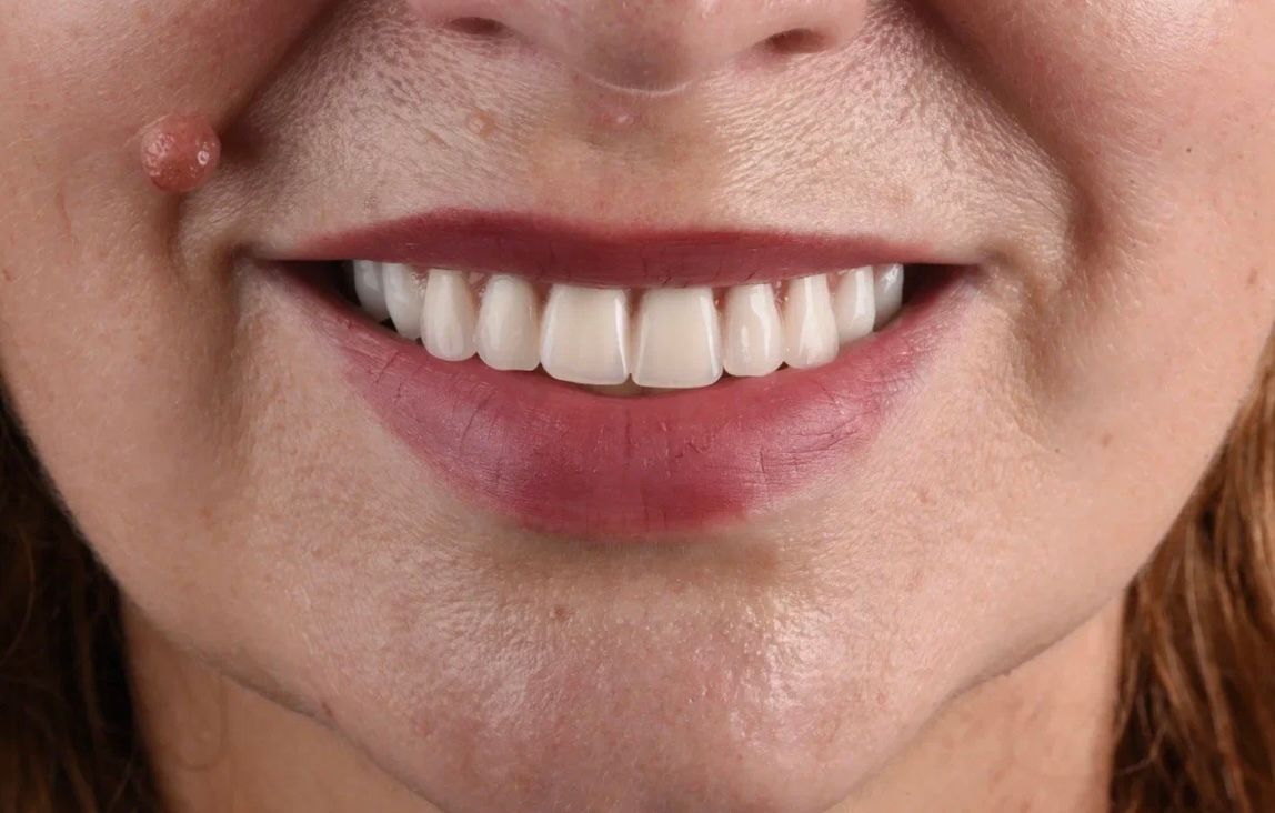 Полная имплантация — временный несъёмный протез на нижней челюсти