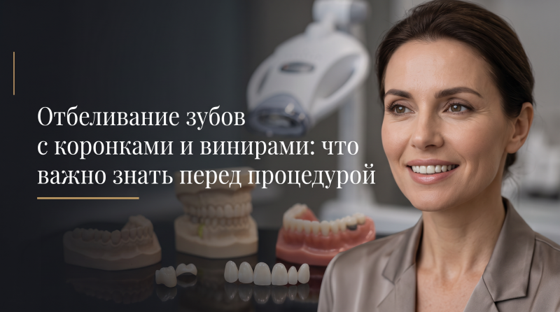 Отбеливание зубов с коронками и винирами: что важно знать перед процедурой