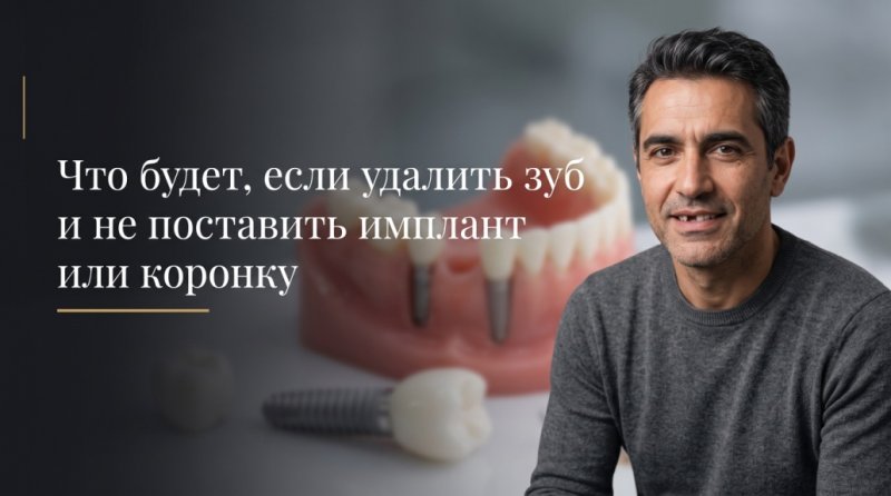 Что будет, если удалить зуб и не поставить имплант или коронку