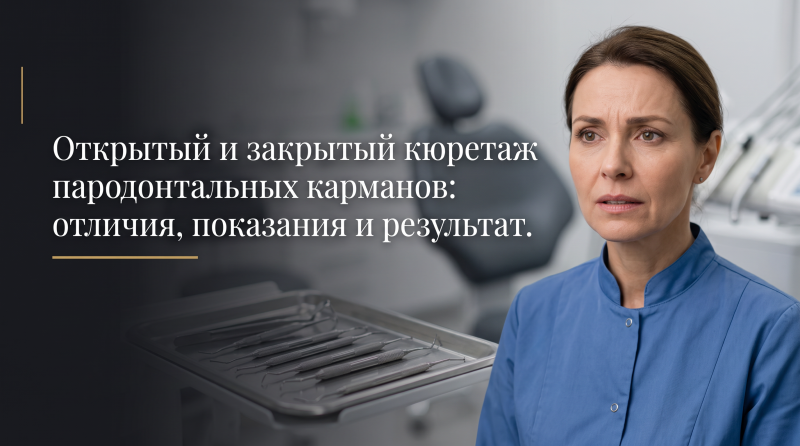 Открытый и закрытый кюретаж пародонтальных карманов: отличия, показания и результат