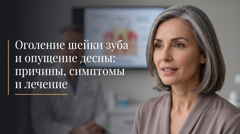 Оголение шейки зуба и опущение десны: причины, симптомы и лечение