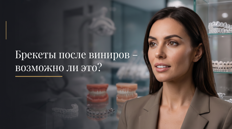 Брекеты после виниров – возможно ли это?