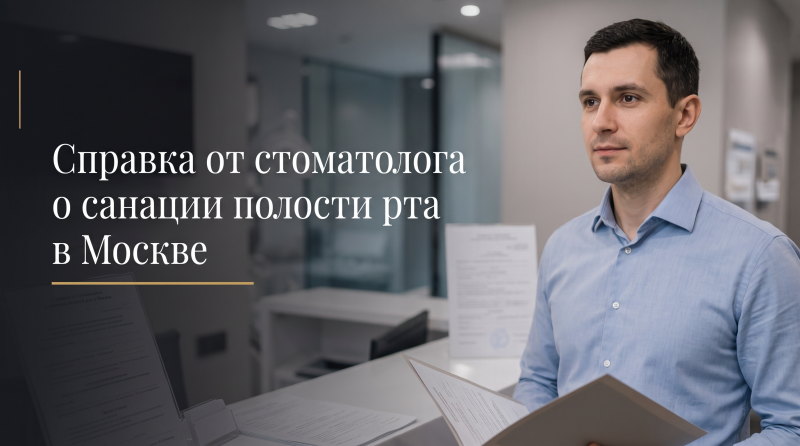 Справка от стоматолога о санации полости рта в Москве