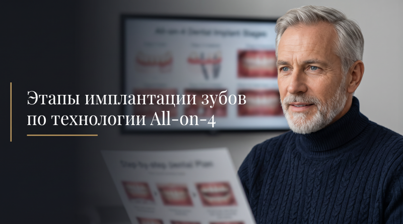 Этапы имплантации зубов по технологии All-on-4