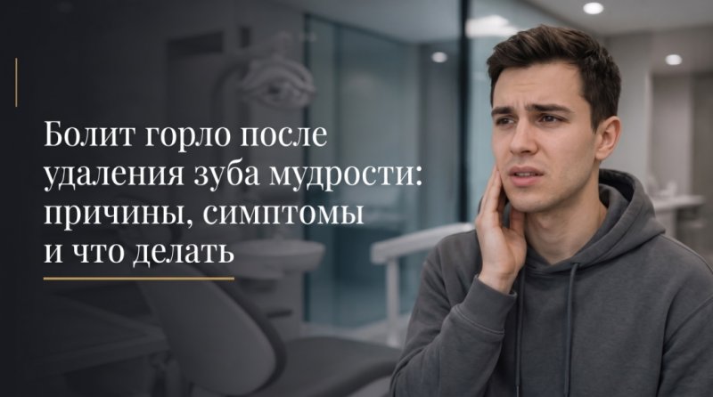 Болит горло после удаления зуба мудрости: причины, симптомы и что делать