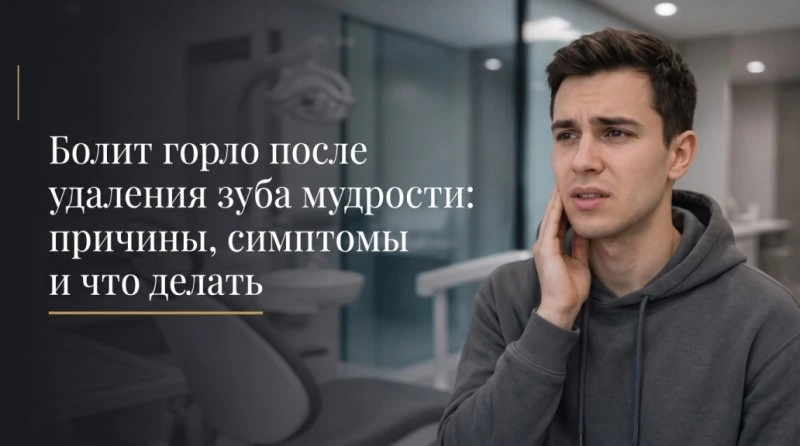 Болит горло после удаления зуба мудрости: причины, симптомы и что делать